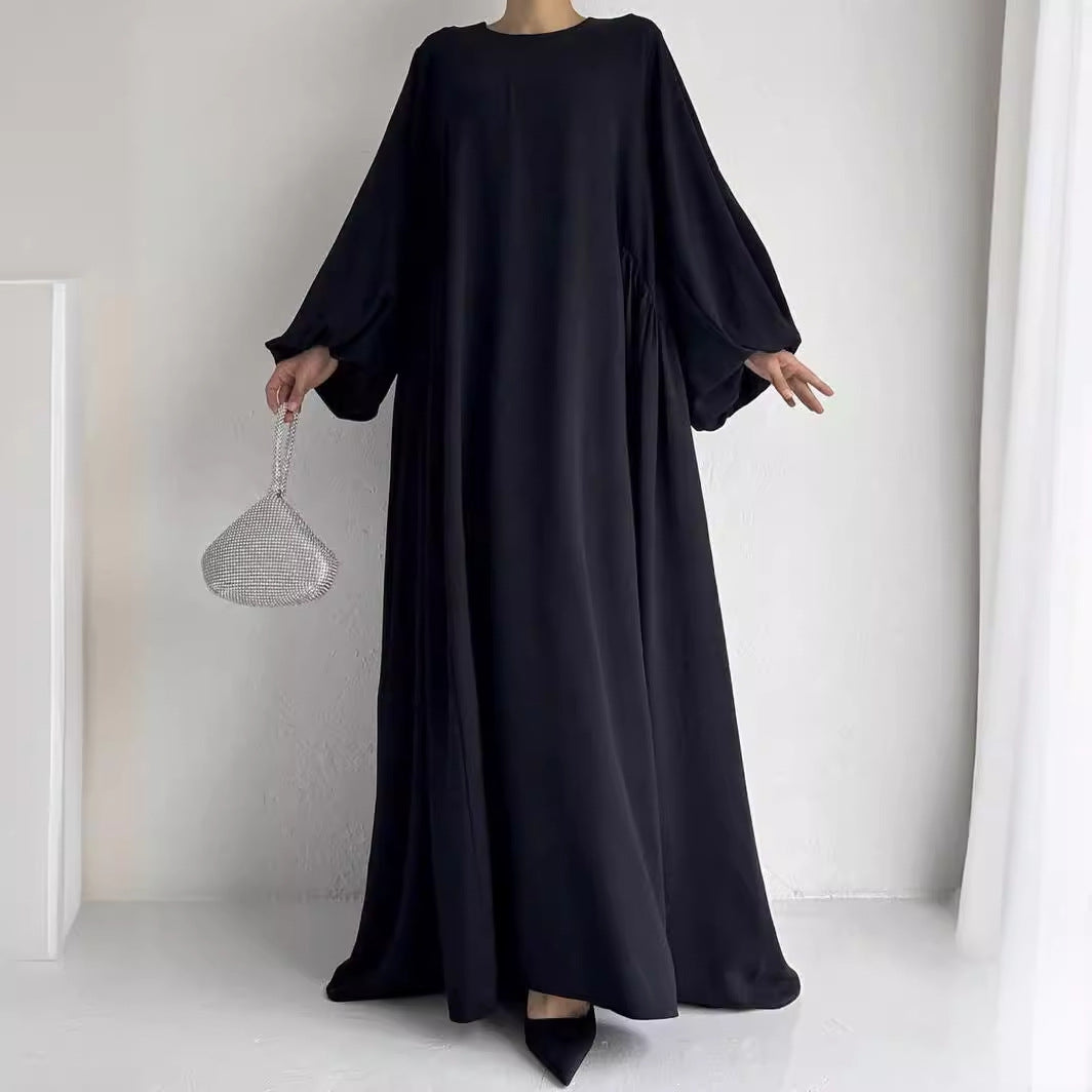 Solid Color Simple Dress Robe For Women