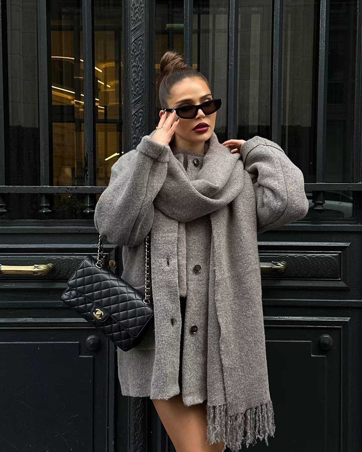 Bufanda de mujer Cabo Midi Abrigo de lana de punto Ropa de invierno para mujer