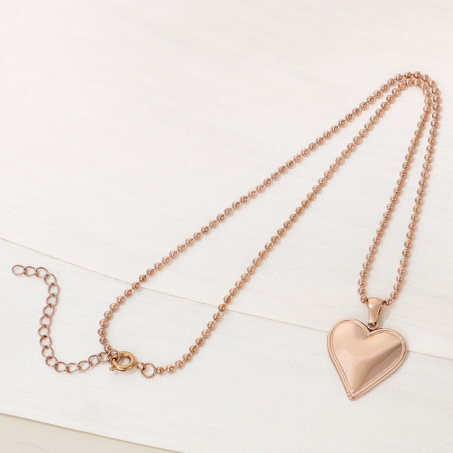 Collier pendentif coeur en acier inoxydable