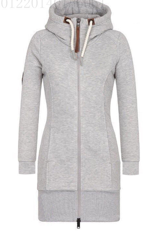 Women's Long Sleeve Hooded Zipper Sweatshirt Coat