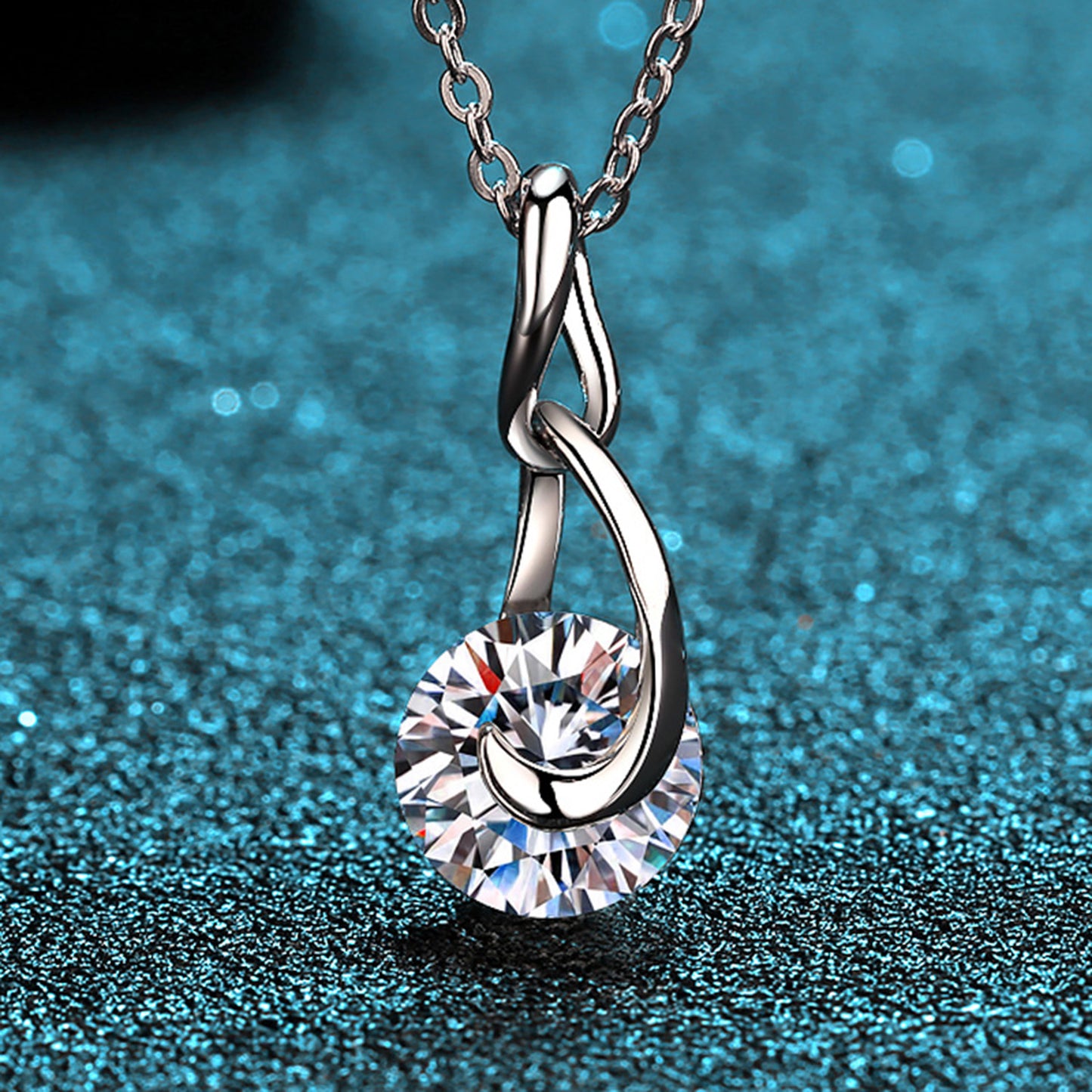 Collier en argent sterling 925 moissanite 2 carats