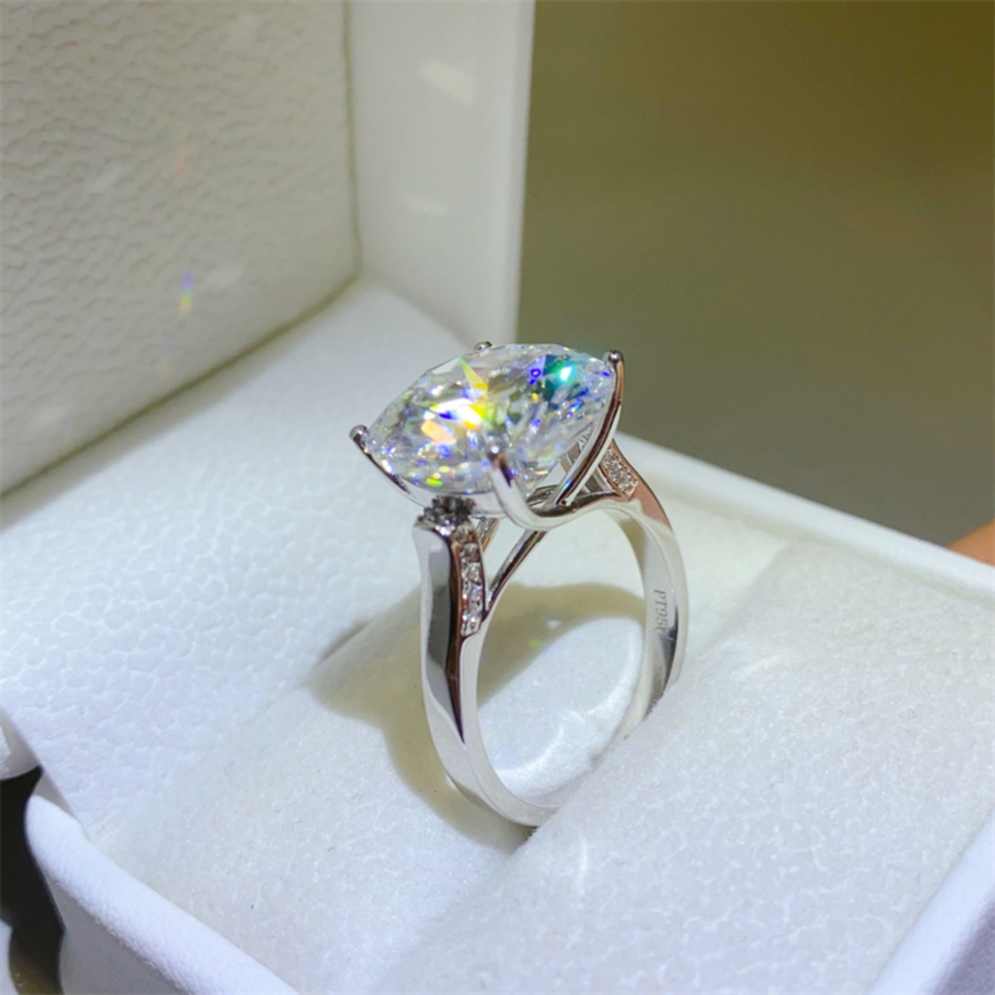 Bague en argent sterling 925 moissanite 10 carats