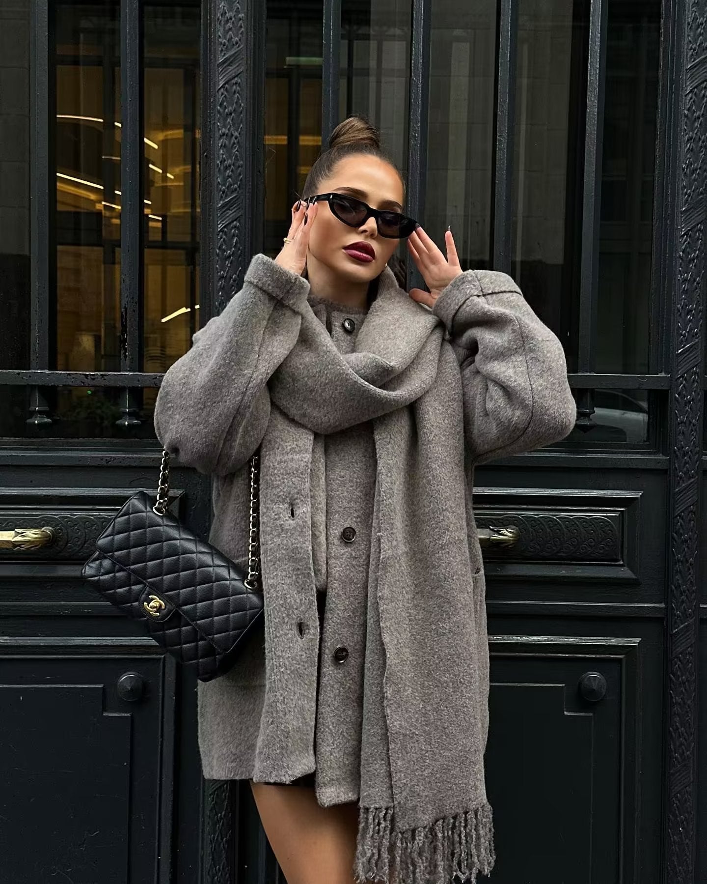 Bufanda de mujer Cabo Midi Abrigo de lana de punto Ropa de invierno para mujer