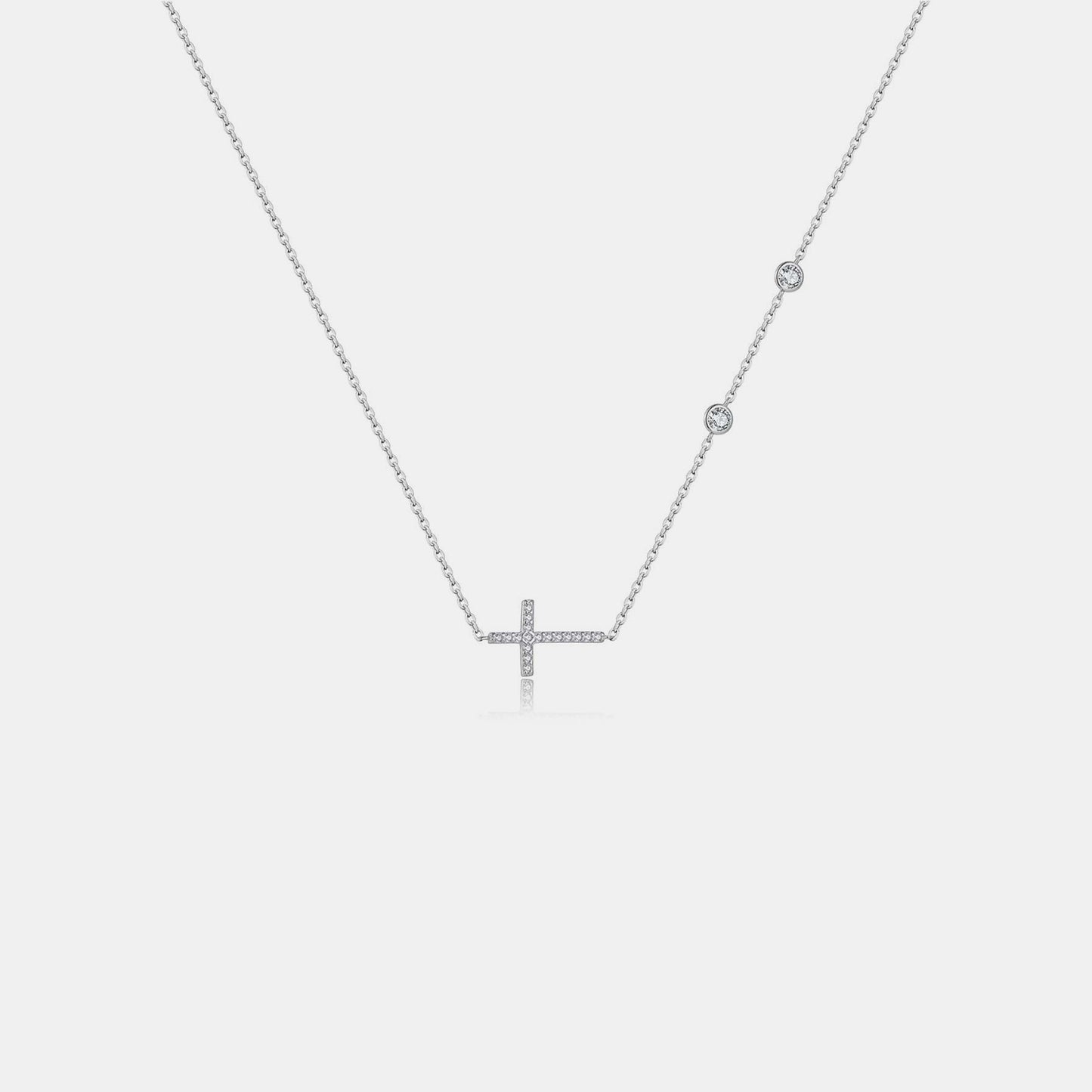 Collier croix en argent sterling 925 avec zircon