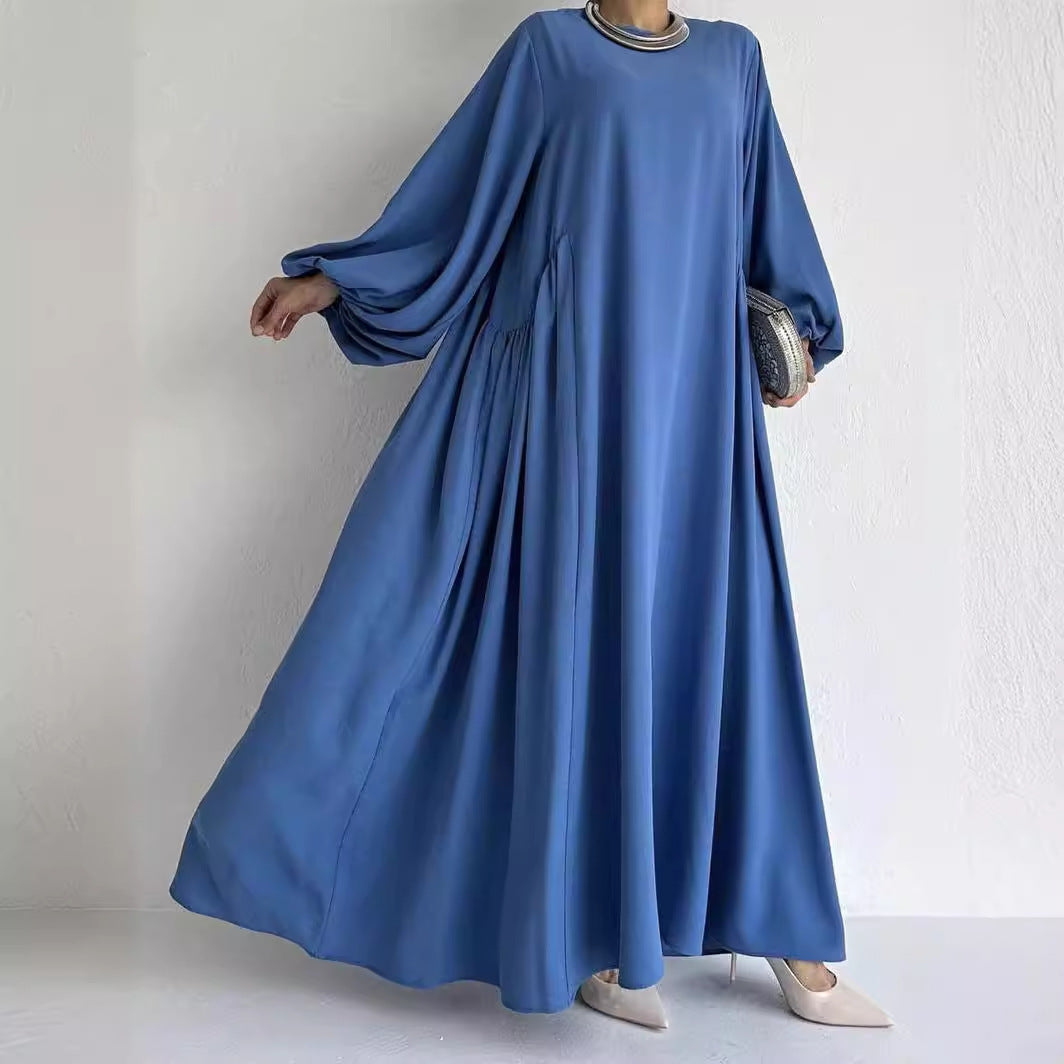 Solid Color Simple Dress Robe For Women