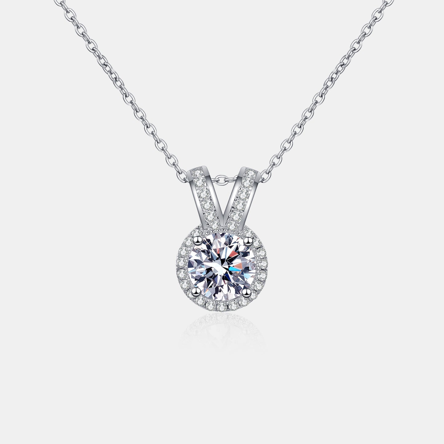 Collier pendentif en forme d'oreilles de lapin Moissanite 1 Carat