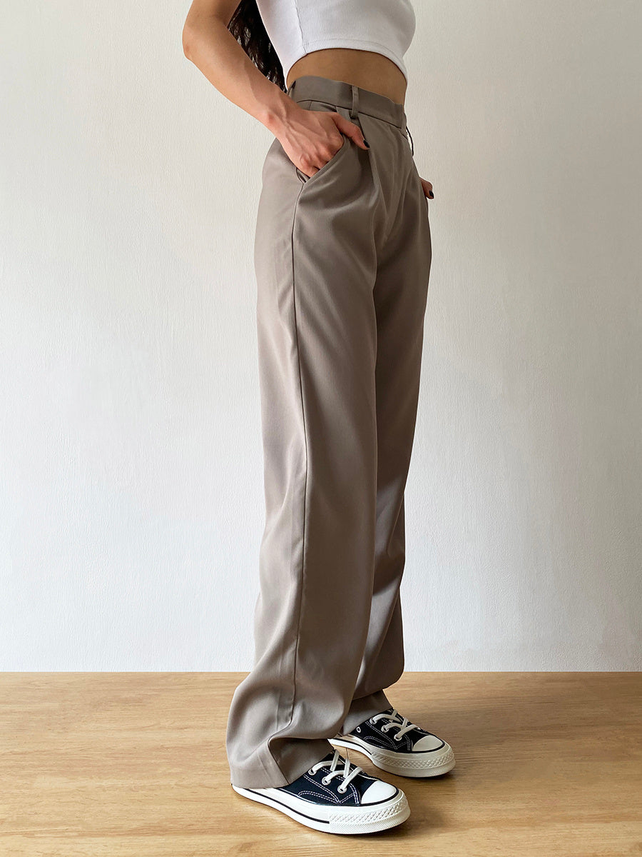 Pantalones rectos adelgazantes retro para mujer