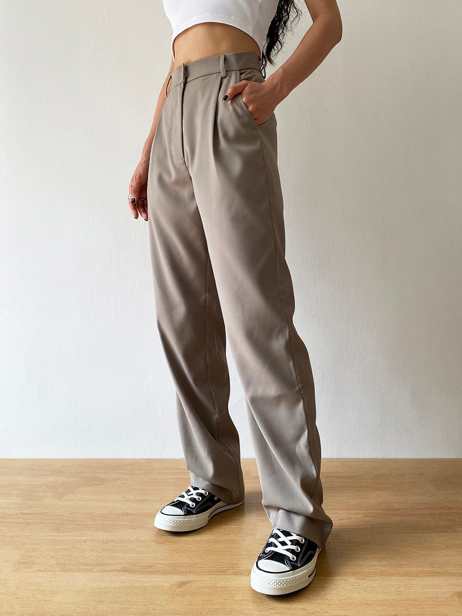 Pantalones rectos adelgazantes retro para mujer