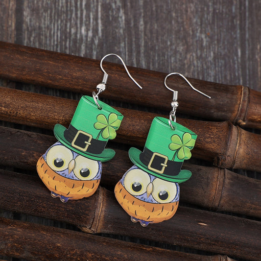 Boucles d’oreilles pendantes en acrylique hibou