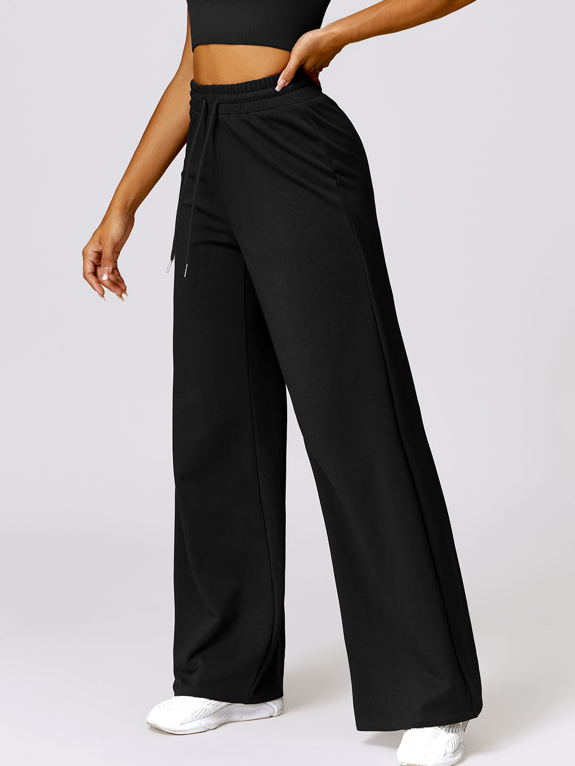 Pantalon actif taille haute avec cordon de serrage