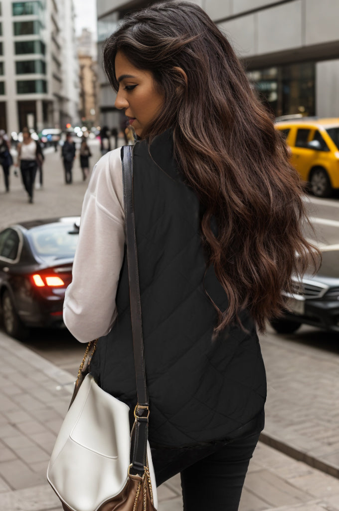 Manteau gilet ouvert avec poches sur le devant