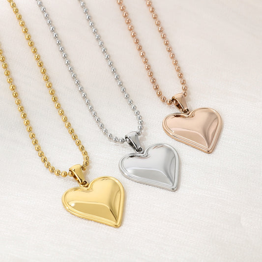 Collier pendentif coeur en acier inoxydable