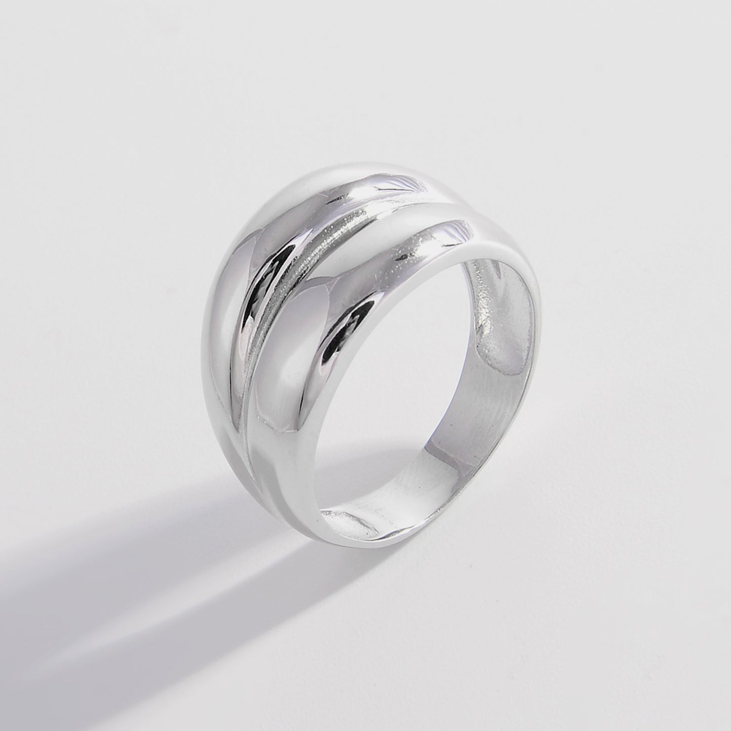 Bague bombée en argent sterling 925