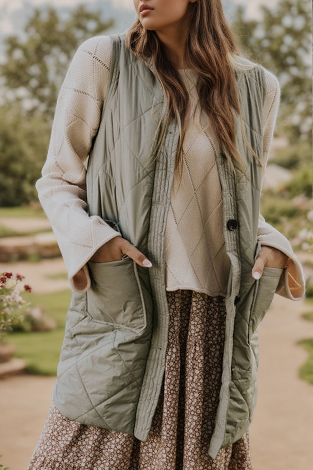 Manteau gilet boutonné avec poches