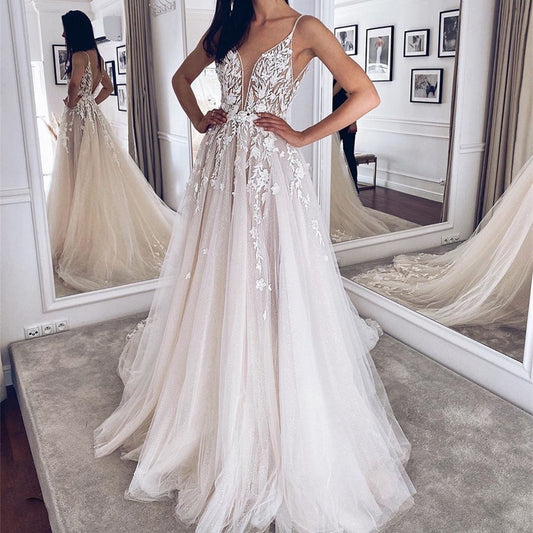 Vestido de novia blanco para mujer