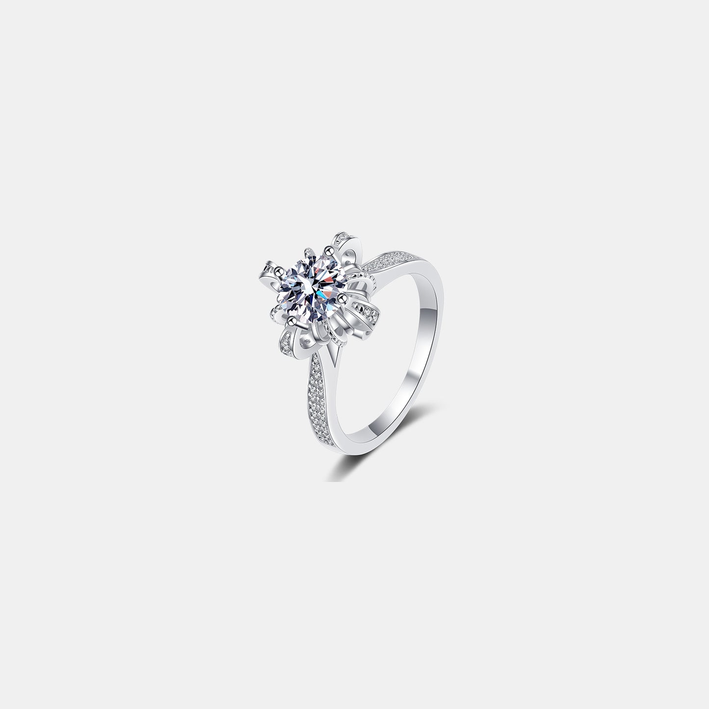 Bague en argent sterling 925 moissanite 1 carat