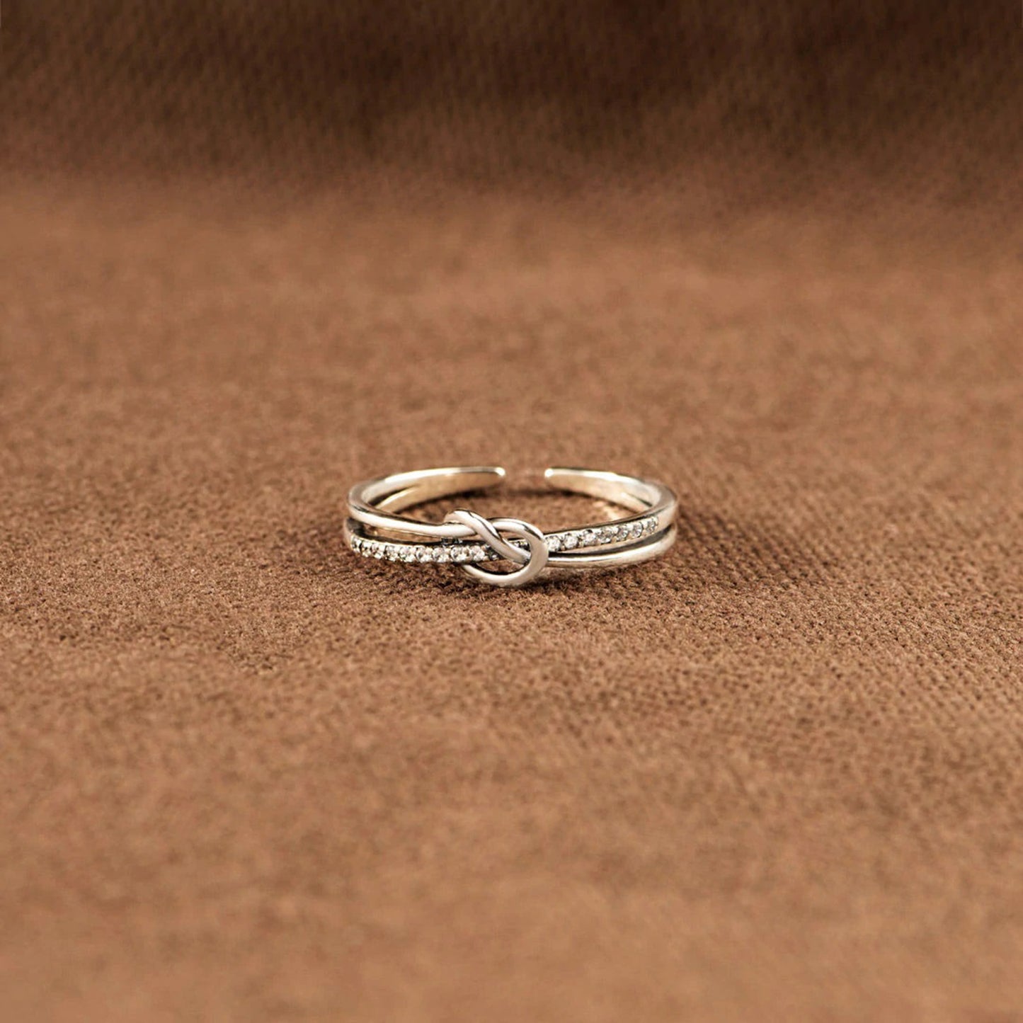 Bague à nœud double couche en argent sterling 925