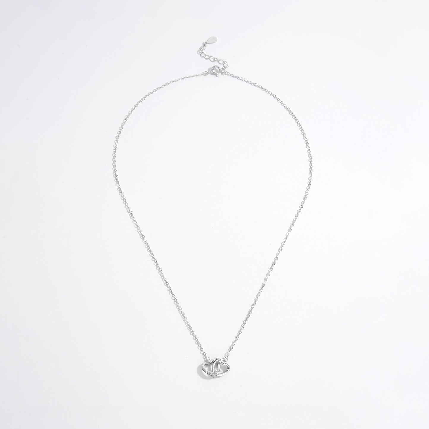 Collier coeur en argent sterling 925 incrusté de zircons