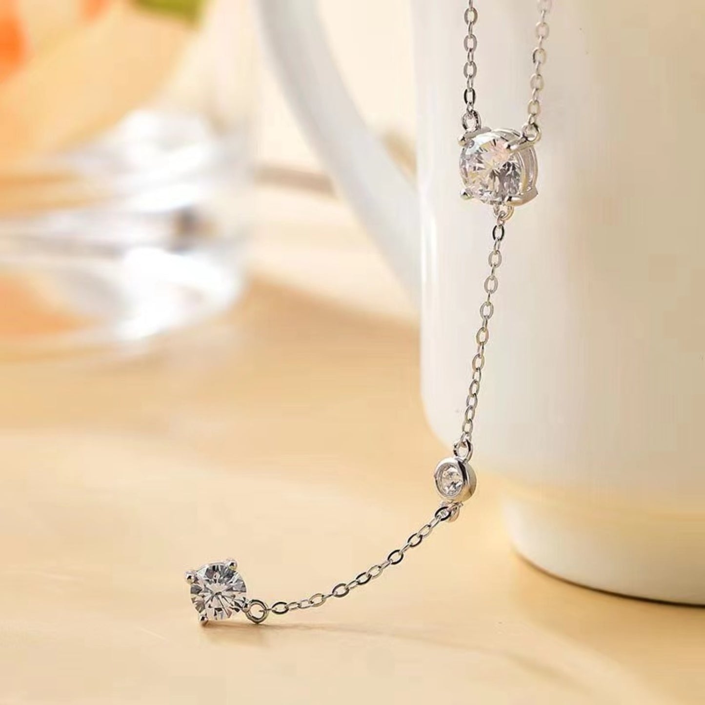 Collier en argent sterling 925 moissanite 1,5 carat