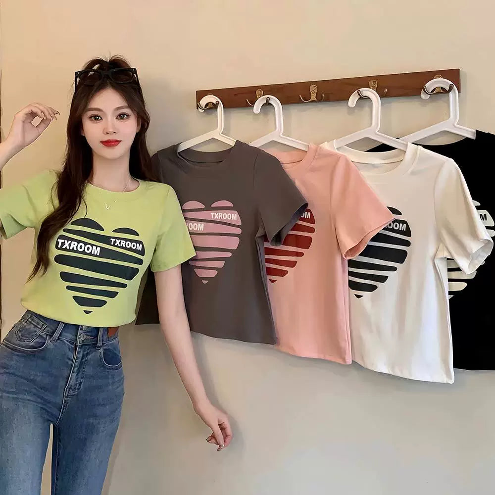 100.00kg exportation surdimensionné vêtements pour femmes AliExpress Amazon mode Style à manches courtes t-shirt style décontracté haut rétro minceur