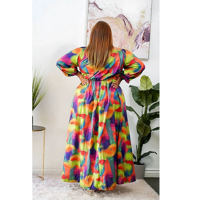 Robe trapèze africaine imprimée pour femmes, grande taille, jupe trapèze africaine, XL-5XL