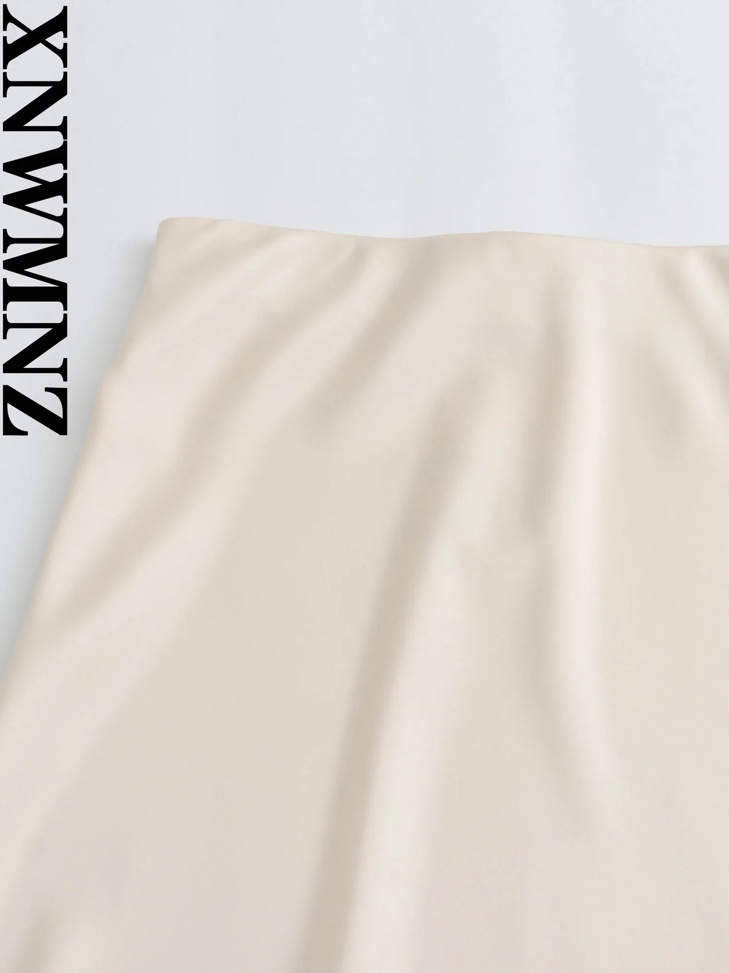 XNWMNZ – jupe mi-longue en Satin fluide pour femmes, Vintage, taille haute, élastique, ourlet évasé, rue, mode féminine, 2023