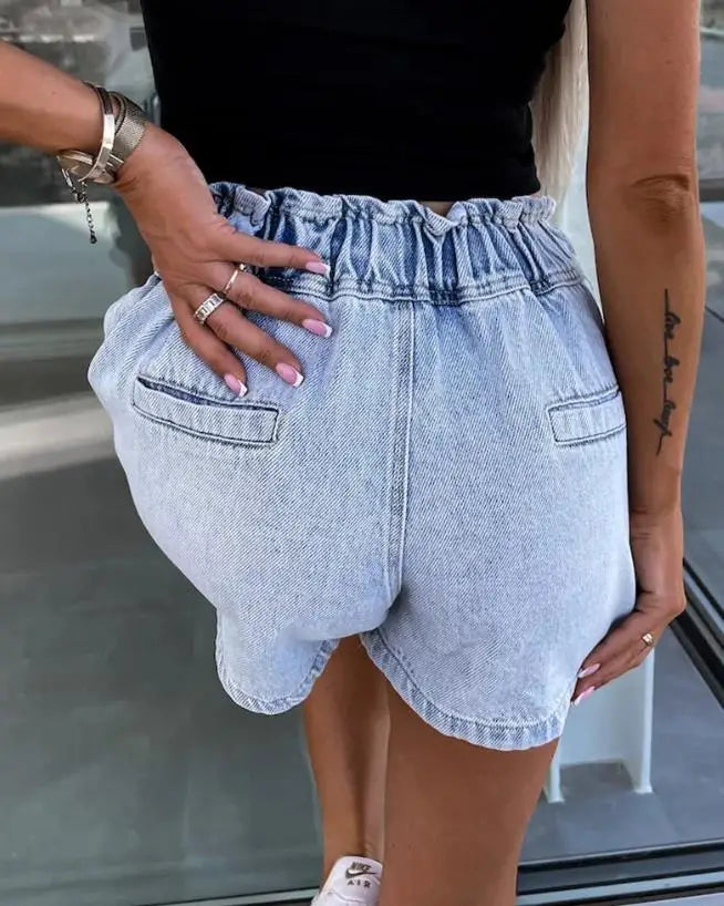 Y2K femmes Short En Jean 2023 D'été Quotidien Mode Strass Poche Conception Décontracté Au-dessus Du Genou Mini Short En Jean Streetwear