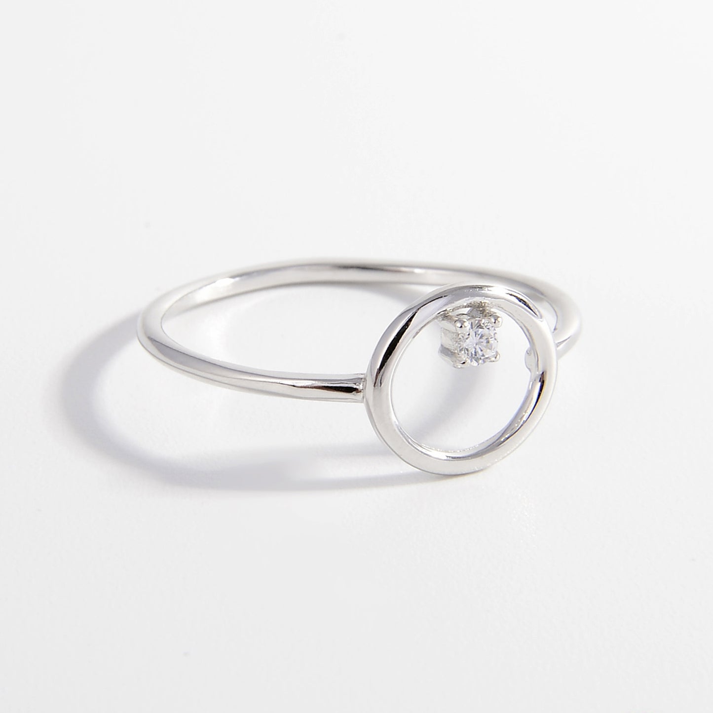 Bague en argent sterling 925 avec cercle de zircon