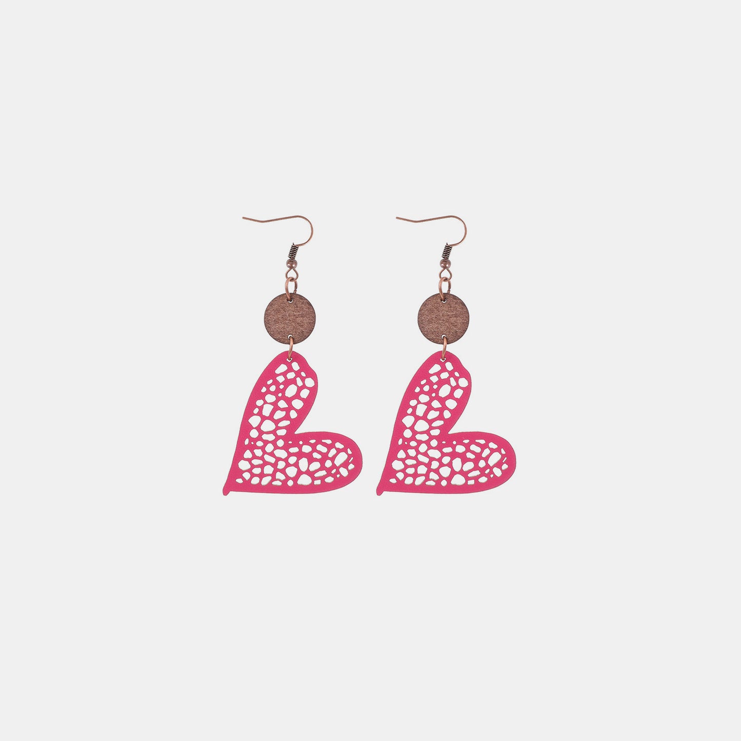 Boucles d'oreilles coeur en cuir PU avec crochet en fer