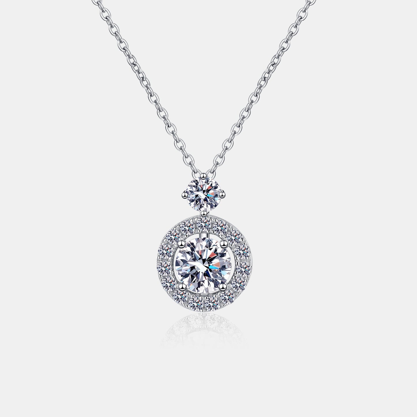 Collier en argent sterling 925 moissanite 1 carat