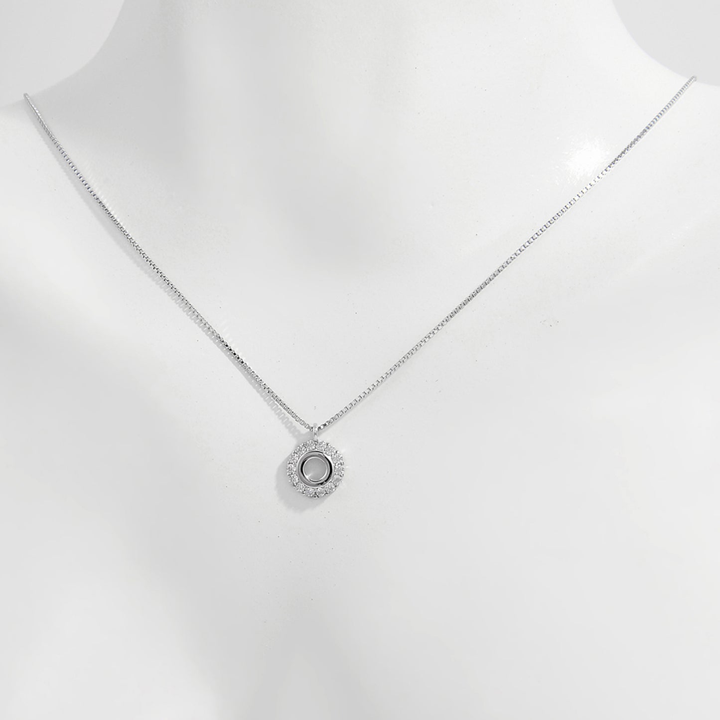 Collier pendentif en argent sterling 925 et zircone