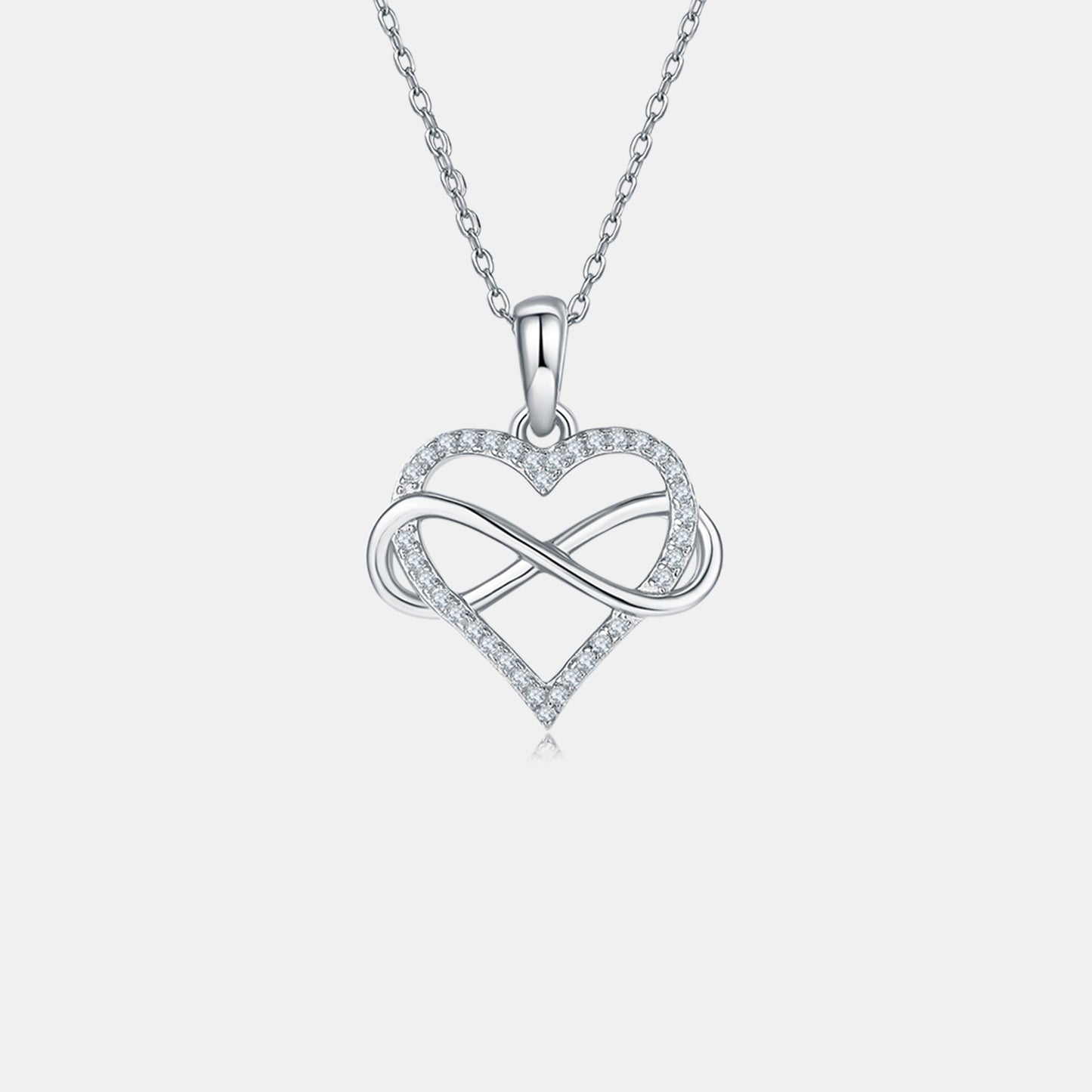 Collier en forme de cœur en argent sterling 925 Moissanite