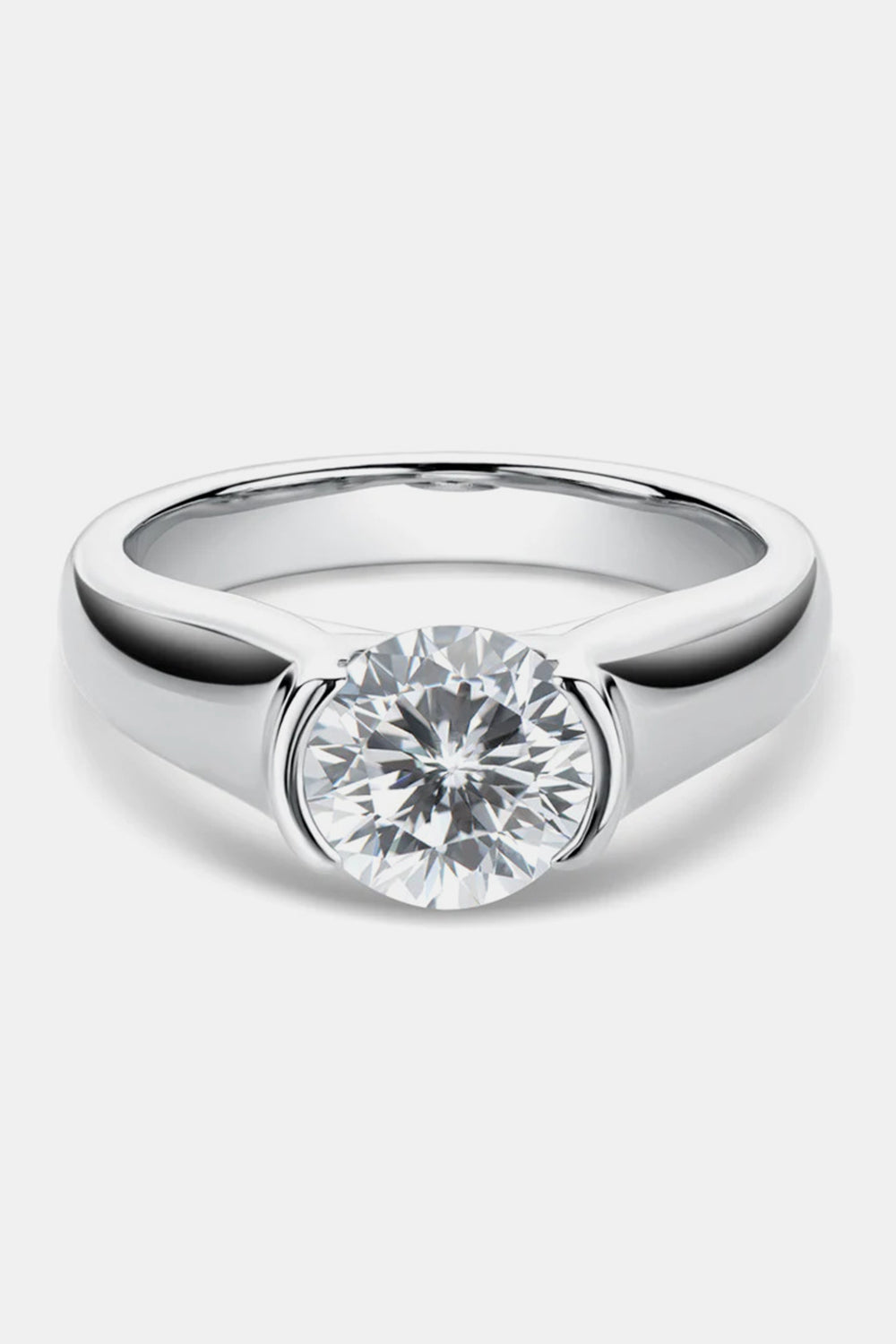 Bague en argent sterling 925 moissanite 1,5 carat