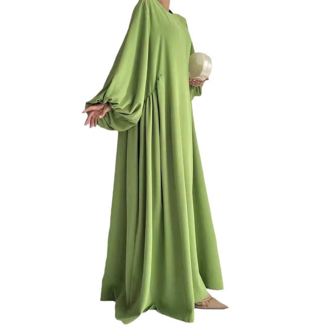 Solid Color Simple Dress Robe For Women