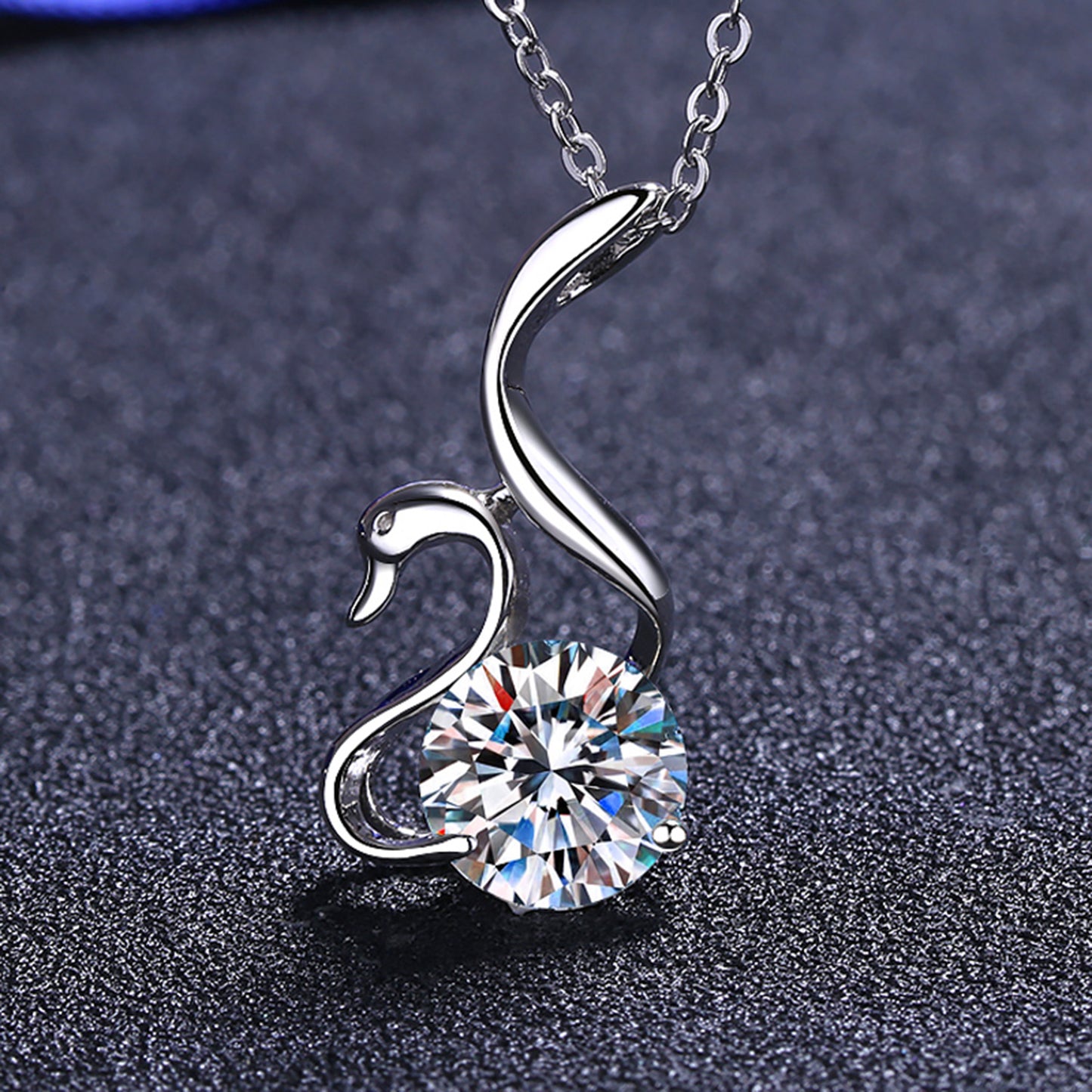 Collier en argent sterling 925 moissanite 2 carats