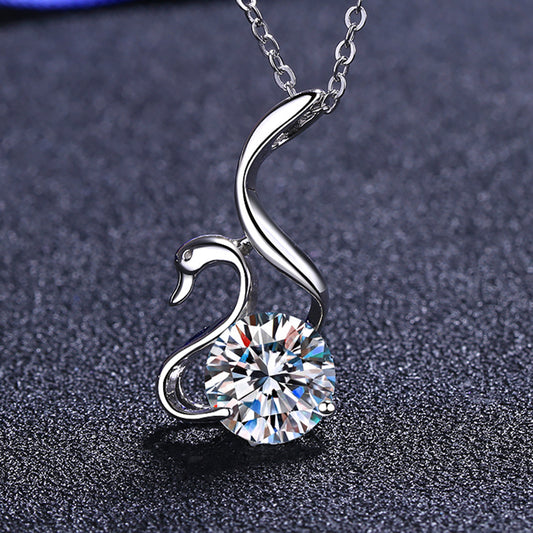 Collier en argent sterling 925 moissanite 2 carats