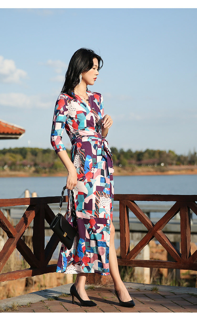 Vestido ajustado de cintura alta adelgazante para mujer, para vacaciones en la playa