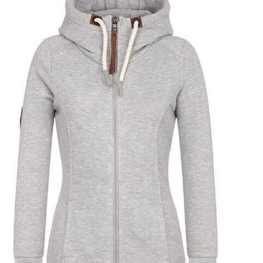 Women's Long Sleeve Hooded Zipper Sweatshirt Coat