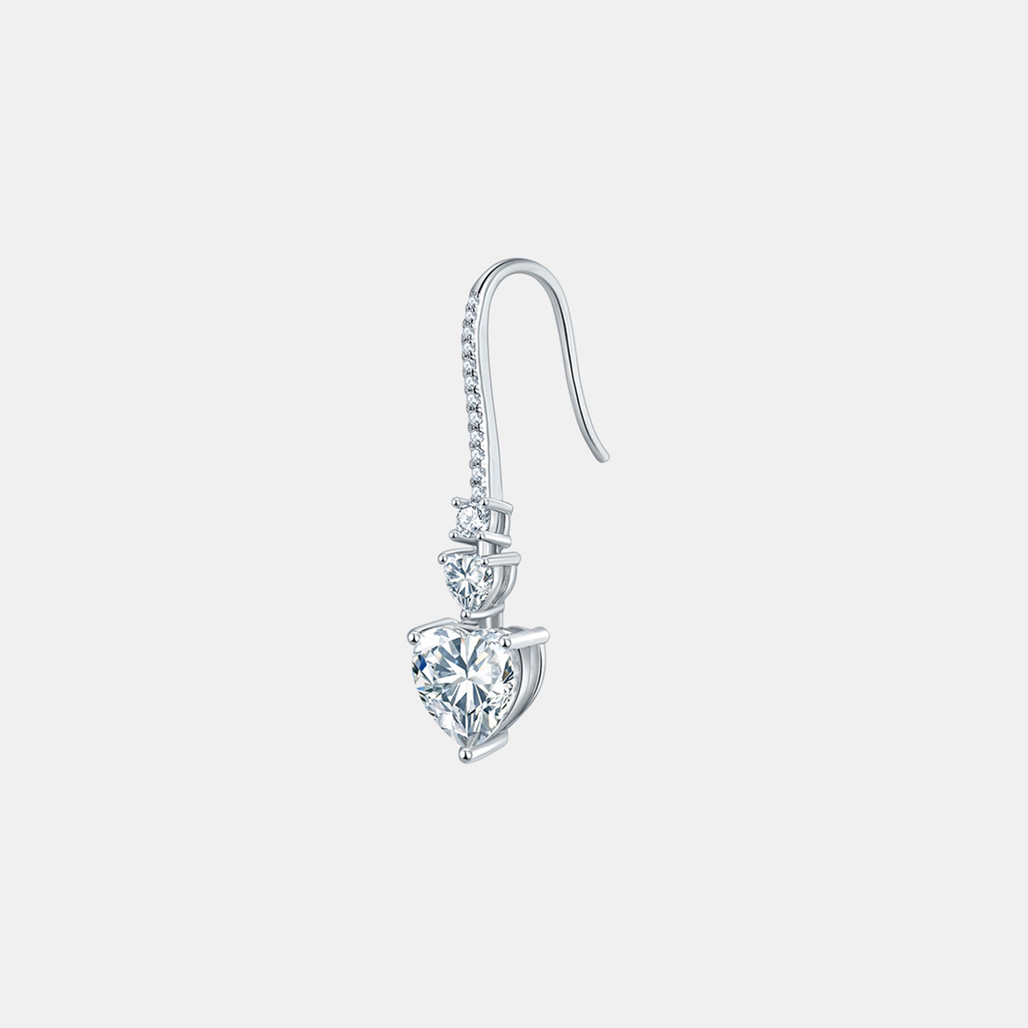 Boucles d'oreilles pendantes en forme de cœur en moissanite en argent sterling 5,44 carats 925