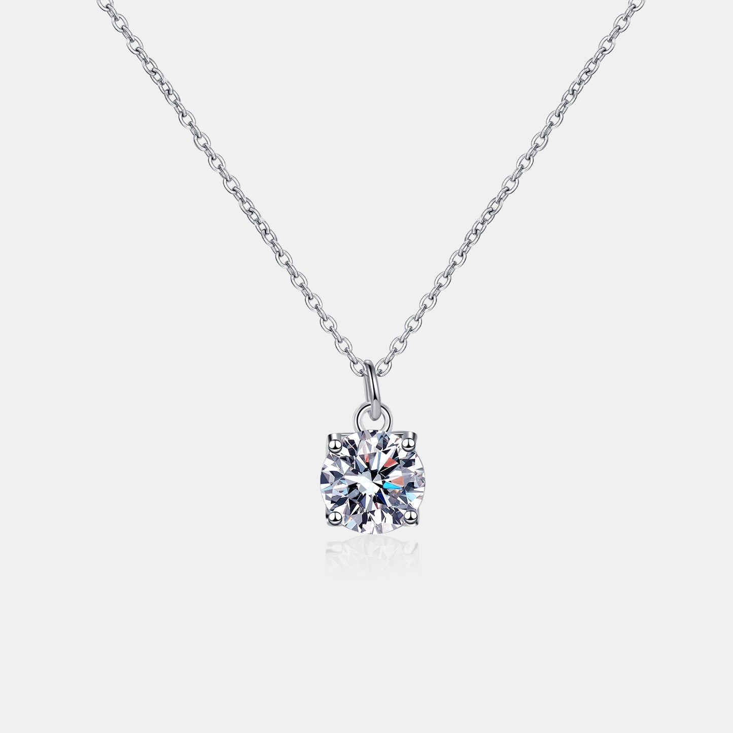 Collier en argent sterling 925 moissanite 1 carat