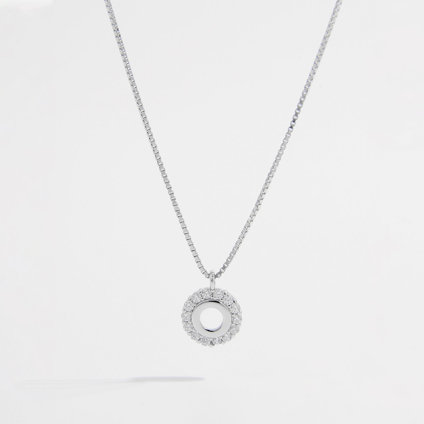 Collier pendentif en argent sterling 925 et zircone