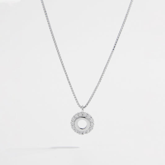 Collier pendentif en argent sterling 925 et zircone