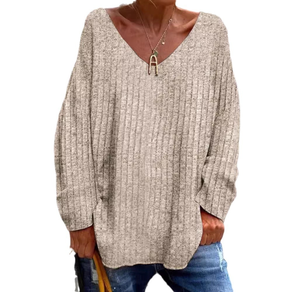 Women's V-neck Knitted Top